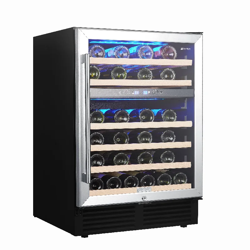 Streamdale 46-Bottle Dual-Zone Thermostatic Wine Cooler with Fan Cooling