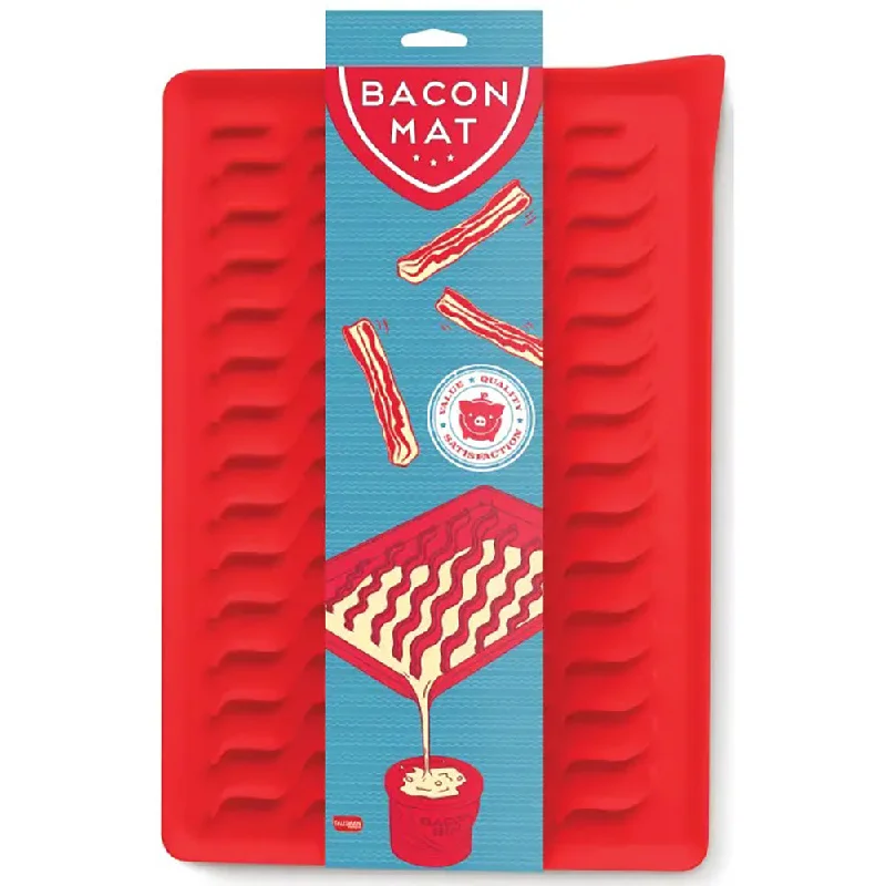 Talisman Designs Silicone Oven-Safe Bacon Mat, 11x17 inches, Red