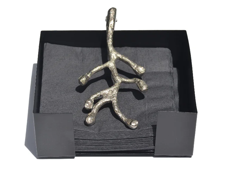 Vibhsa Napkin Holder Dinning Decor and Housewarming Gift (silver)