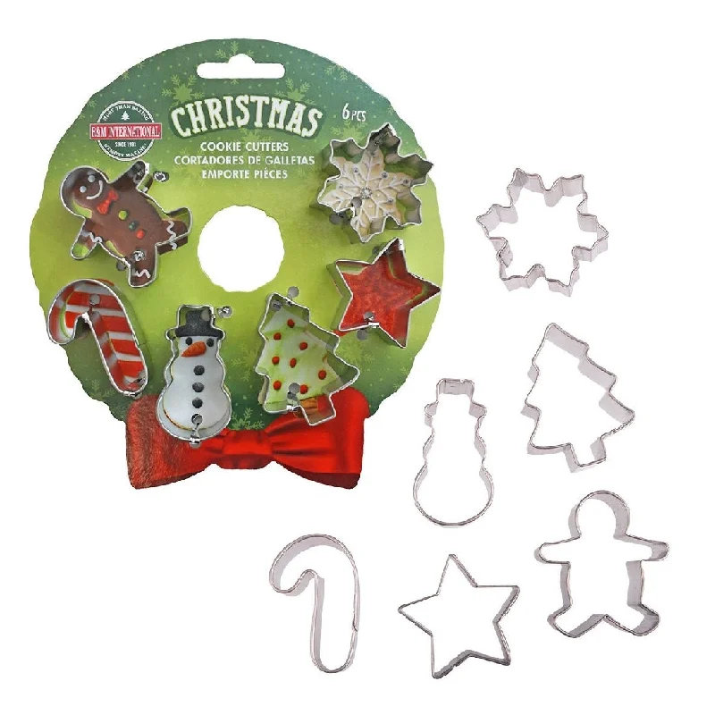 R&m Xmas Mini Wreath Cookie Cutter Set Of 6